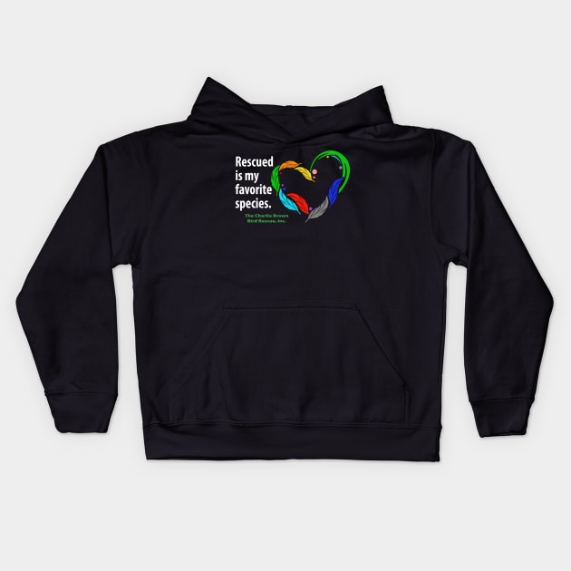 CB feather heart -- white type Kids Hoodie by Just Winging It Designs